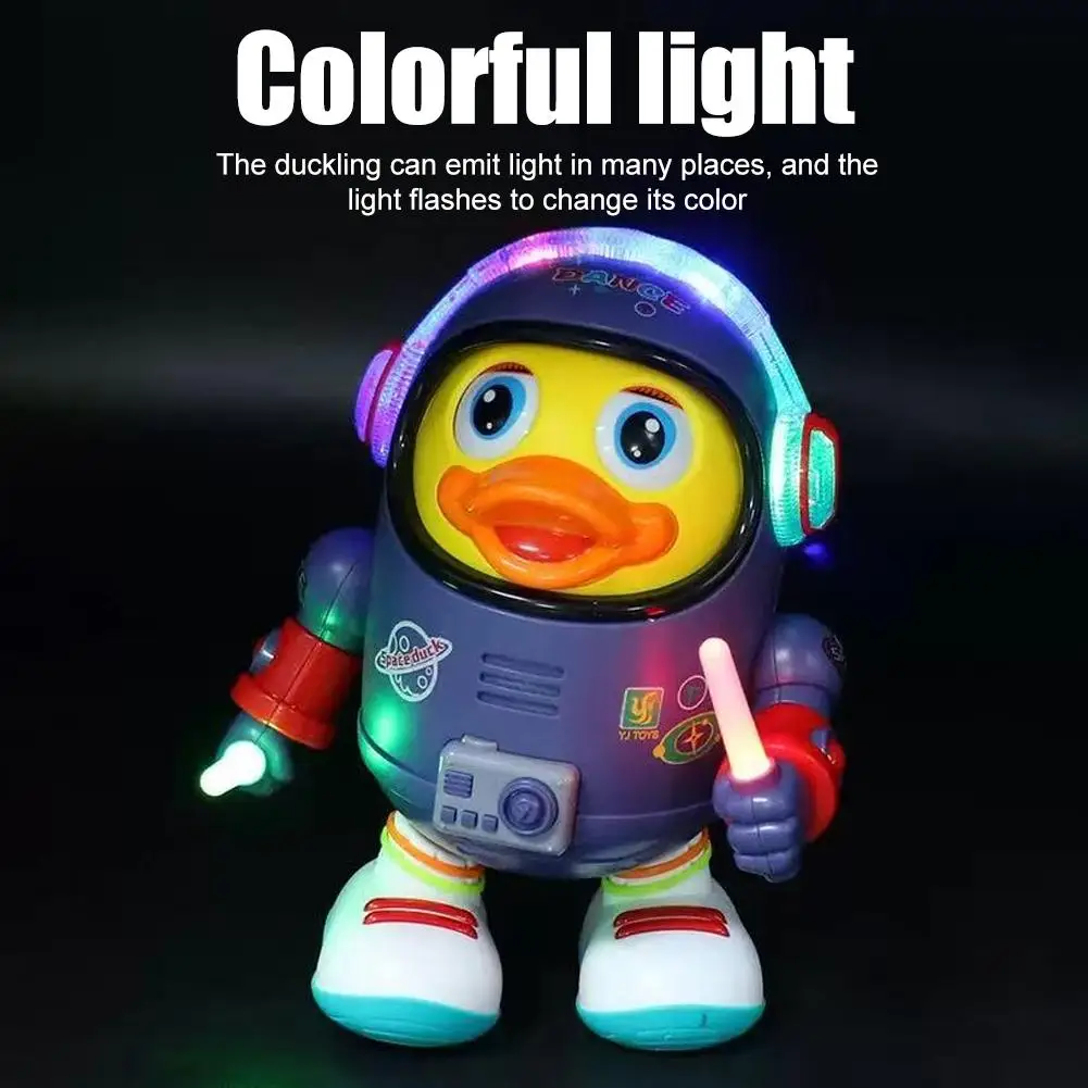 Giocattolo interattivo musicale per anatra per bambini, anatra spaziale danzante con luce musicale per regali di festa per ragazzi e ragazze ﻿