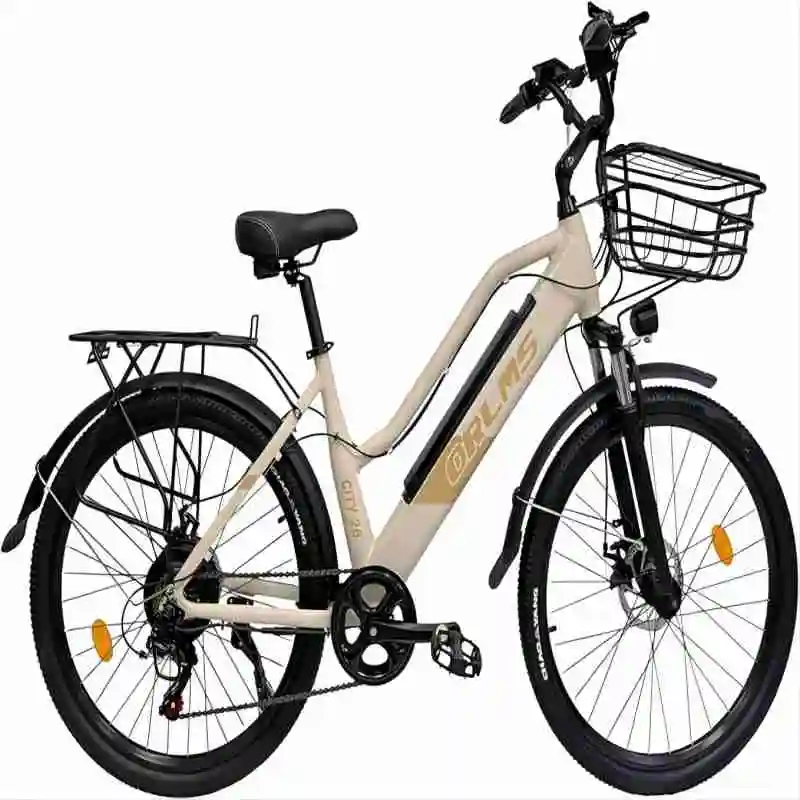 

Electric Bike for Adults Women, 48V 25km/h, 35 Mile Battery, 26'' Urban Ebike with Aluminum Frame, Portable for Mothers