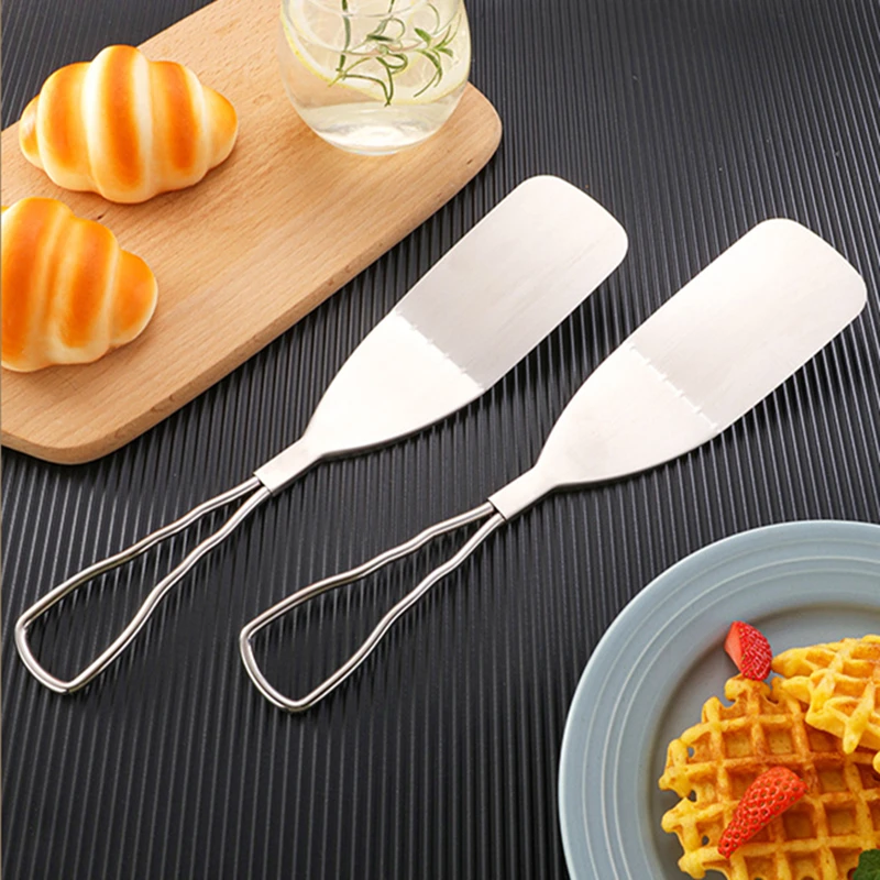 Square Headed Shovel Stainless Steel Steak Cooking Spatula with Anti-scalding Handle Pizza Turner for Pancake Beef BBQ Utensils