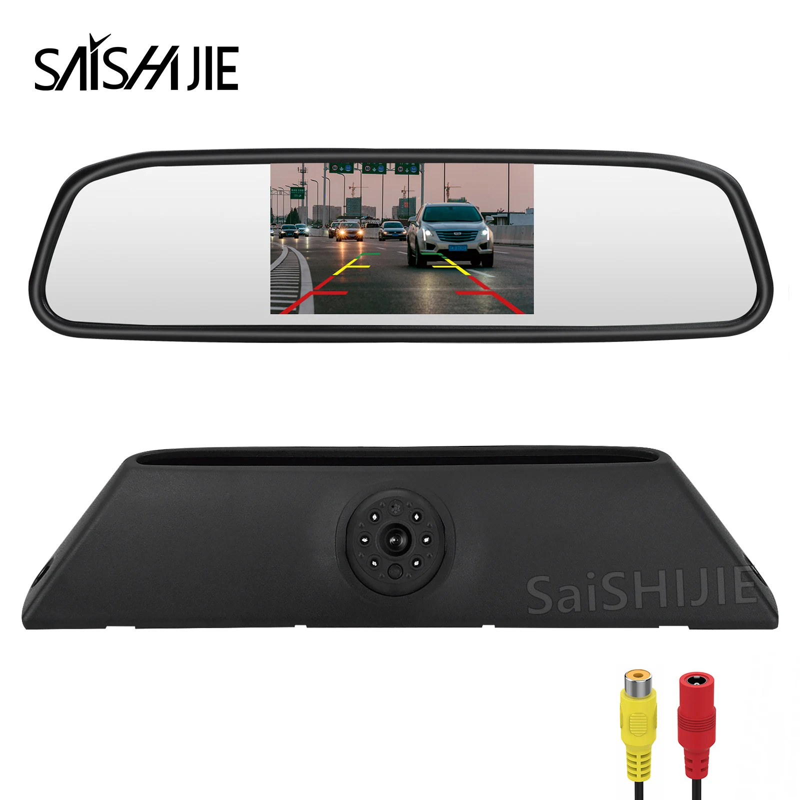 

Car 3rd Brake Light Reversing Camera With 4.3" Rear View Mirror Monitor for Iveco Daily 4 Gen 2011-2014 Backup Parking System