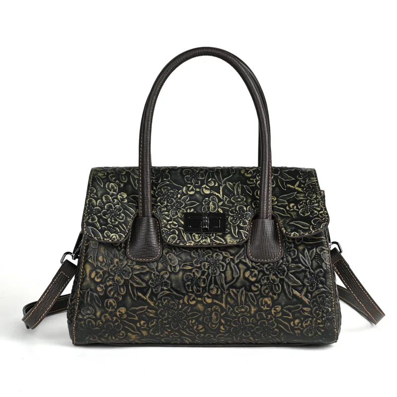 Fashion Genuine Leather Women's Handbag Vintage Cow Leather Shoulder Crossbody Bag Luxuy Female Tote Bag