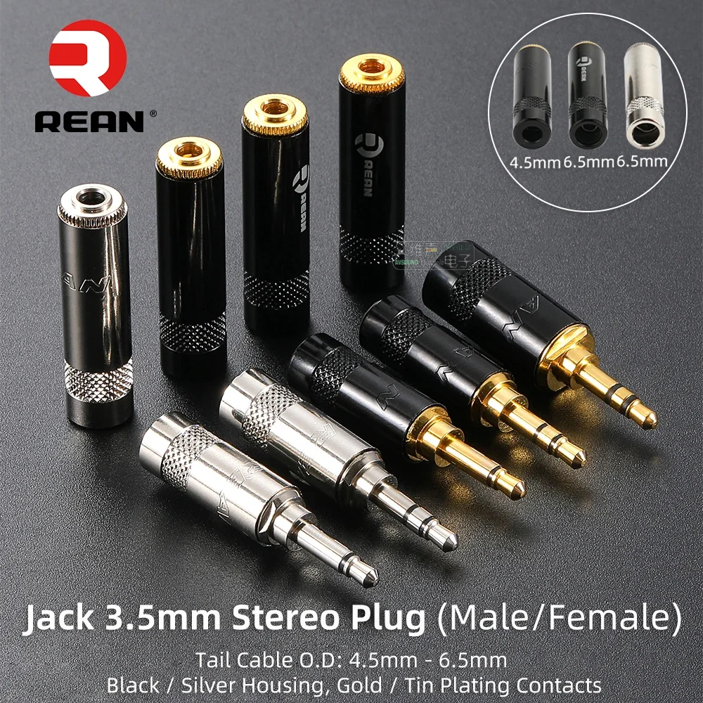 Neutrik's REAN Gold-plated Jack 3.5mm 3Pole Female Plug 1/8″ Headphone Notebook Microphone Audio Interface Extension Cable Plug