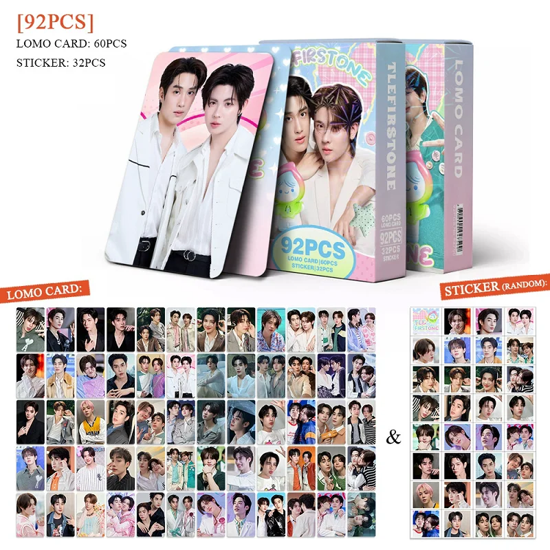 92PCS TLE FIRSTONE Thai Celebrity LOMO Photocards Set with Mini Stickers HD Printed Star Fan Collection Gift image 3