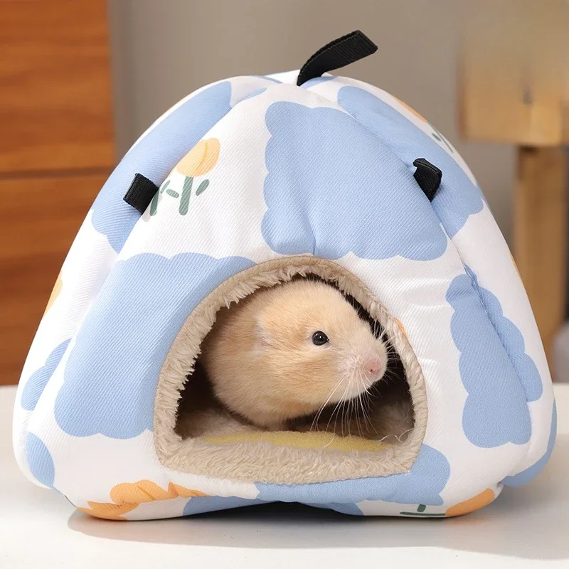 عش الحيوانات الصغيرة تنفس خيمة منغولية سرير معلق للهامستر السكر الطائرات الشراعية الدب الذهبي الدافئة الهامستر مخبأ النوم جراب #2