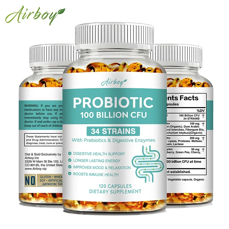 Probiotics 100 Billion CFU - Promotes Overall Digestive Health, Immunity, Gut Health, Gas & Bloating Relief