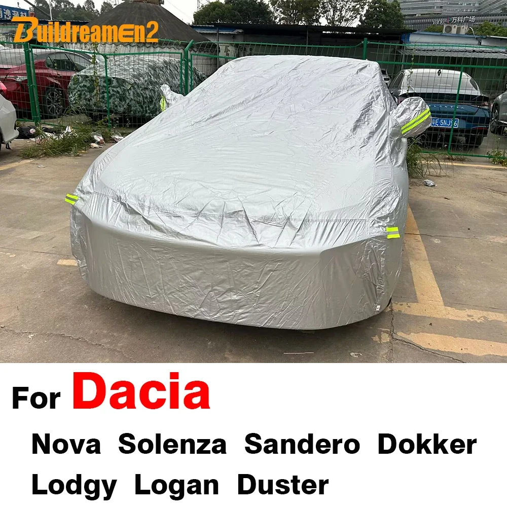 

Автомобильный чехол Buildreamen2 для Dacia Logan Duster Sandero Dokker Lodgy Nova Solenza, уличный, солнцезащитный, дождевик, снежный, водонепроницаемый