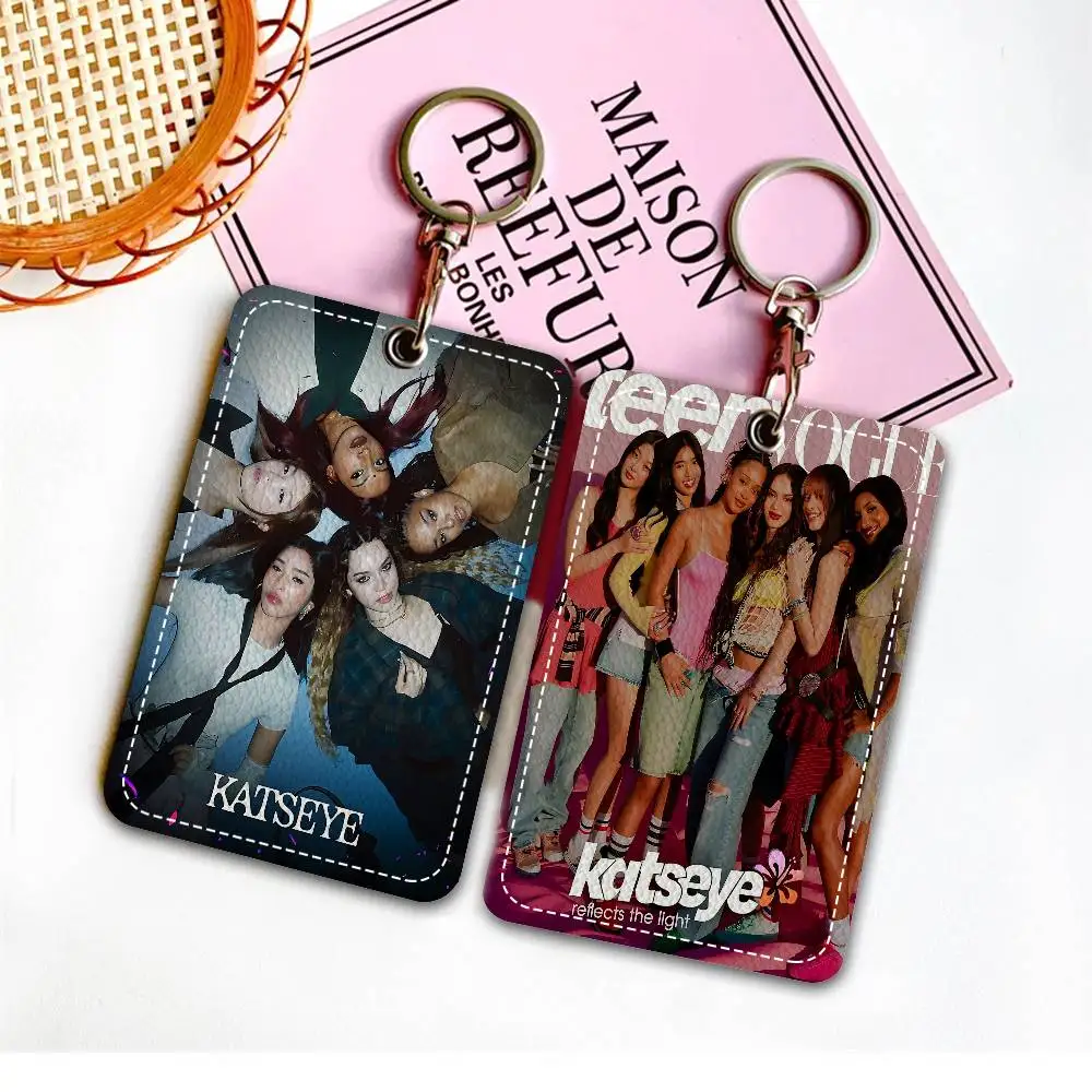 Singer Katseye Bank Card,Subway, Bus Card Holder Keychain Key Ring Door Access Tags ID Card Case Keychain Access