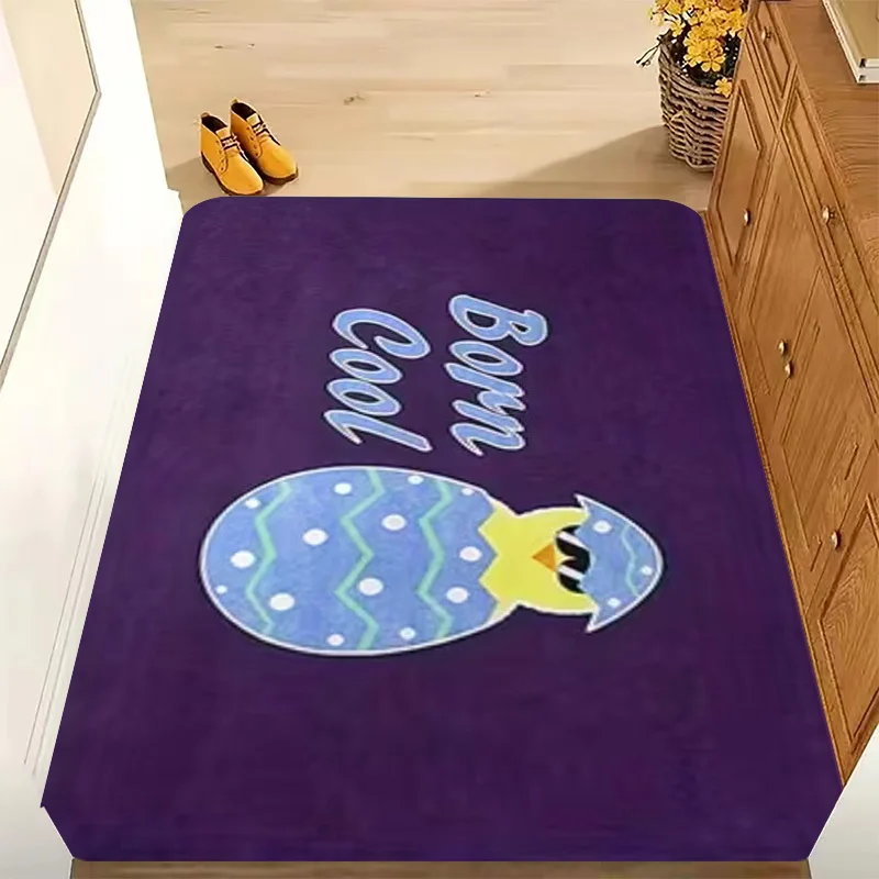 Cute Born Cool Chick Egg Bathroom Mat Rug for Nursery Kids Bathroom Decor Washable Bath Mat