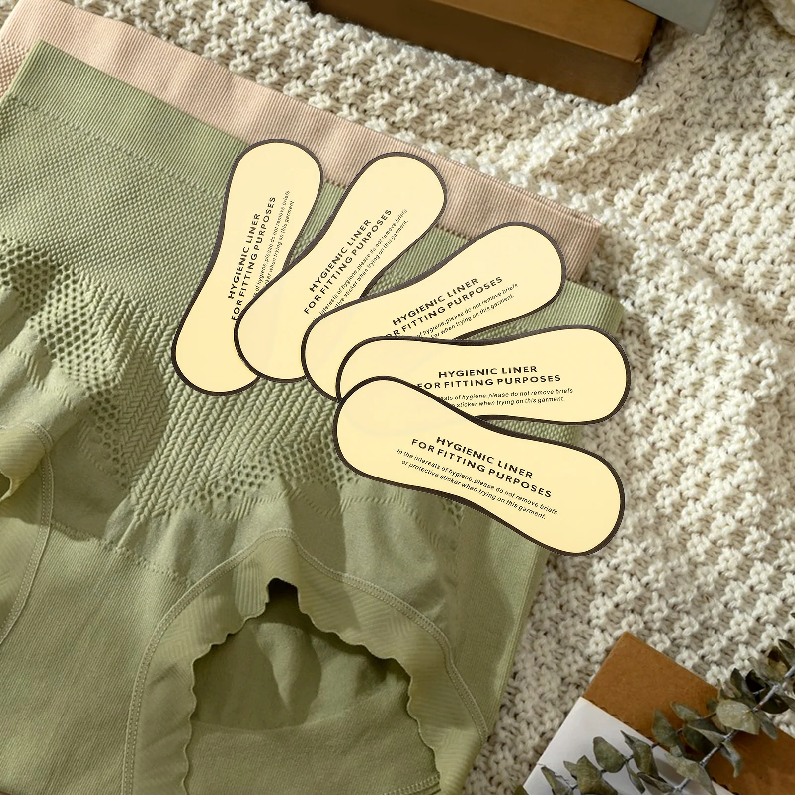 

50pcs Warning Labels Clear Adhesive Protective Liners For Swimsuit Lingerie Underwear Try On Use Waterproof Fade Resistant