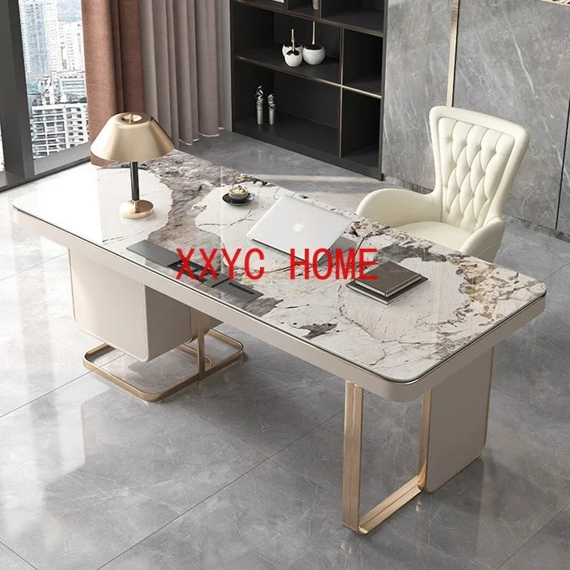 

Rock Slab Desk And Chair Combination Study Computer Desk Light Luxury Minimalist Modern Writing