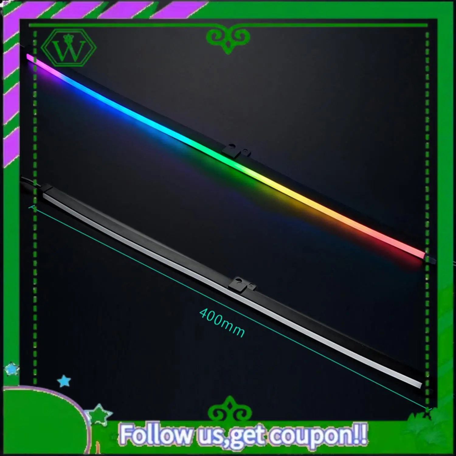 ABIK-1X phanteks m5 tira de luz argb neon computador caso decoração tira led 5v 3pin cabeçalho luz aura 550mm & 2pc 400mm