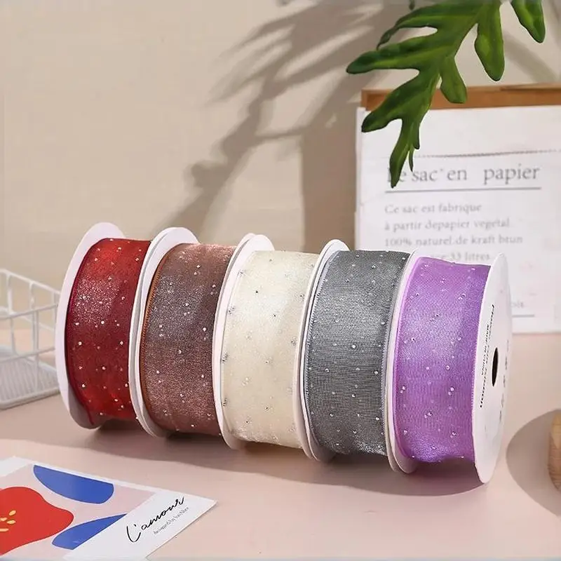 2. 5/4cm Heißprägeband für Haaraccessoires, Organzaband für handgemachte Schleifen, Haarspangen, Kleidungsstücke, Geschenkverpackungen. – Detail 8
