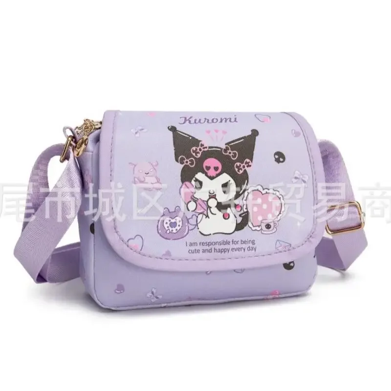 

New PU Cartoon Sanrios Key Documents Storage Bag Cute Cinnamoroll Kawaii Cartoon Portable Child Crossbody Bag Anime Figure