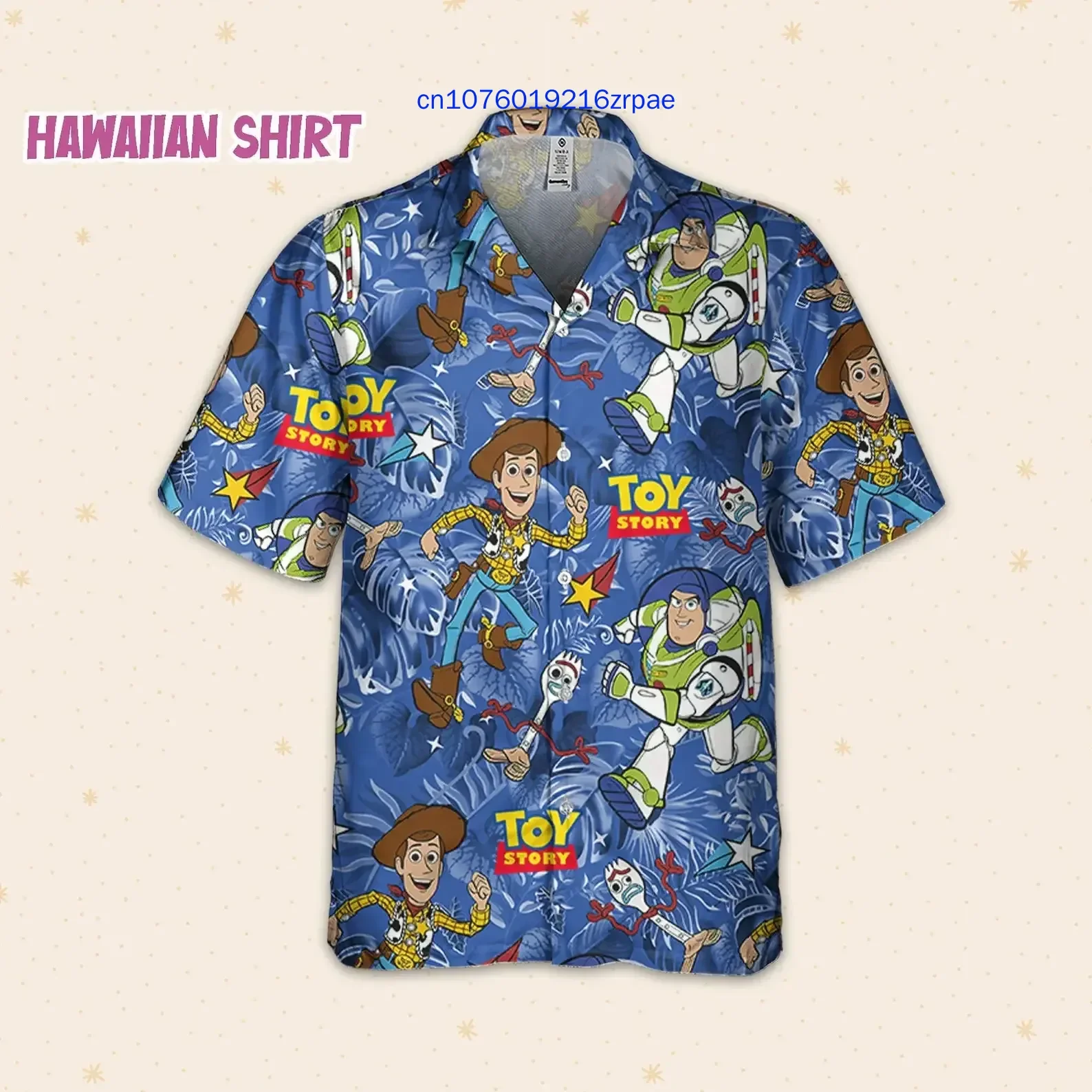 New Toy Story Hawaiian Shirt Mens Women Short Sleeve Button Up Shirt Woody Buzz Lightyear Hawaiian Shirt Cartoon Beach Shirt