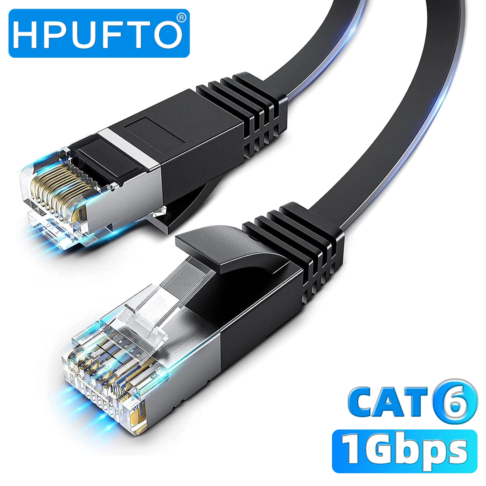 0.1M 0.2M 0.3M 50M HPUFTO CAT6 Ethernet Cable 250MHz Gigabit Ready Round Network Cable for Router PC TV CAT 6 Ethernet Cable