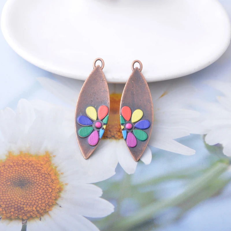 10 Stück Böhmischer Stil Antik Silberfarbene Stein- und Acryl-Anhänger Zinkmetall-Ohrringe Anhänger Zubehör DIY Damenschmuck – Detail 8