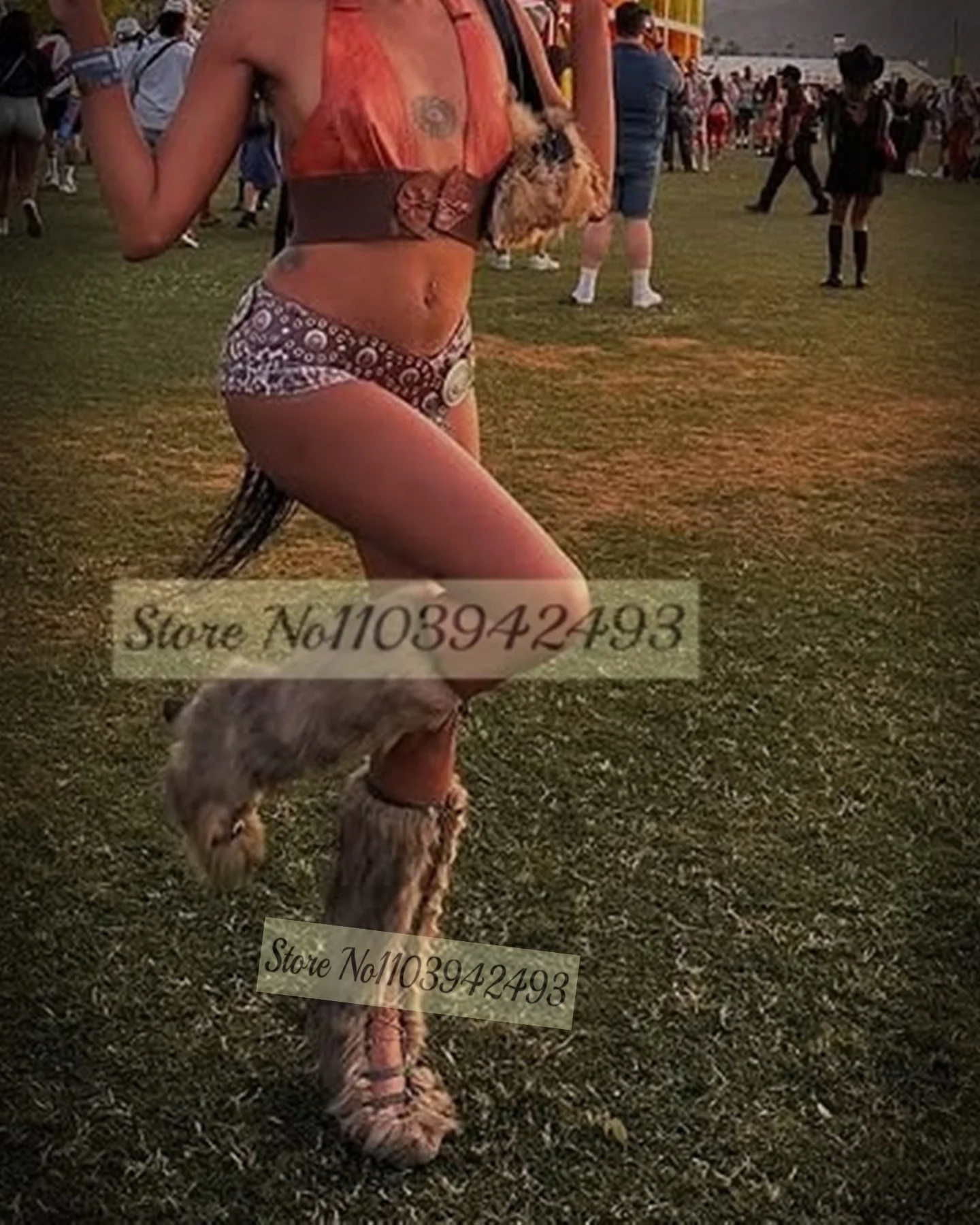 

Сапоги-гусеницы из искусственного меха, разноцветные ботинки Botas, джинсовые туфли на шнуровке, пикантные женские туфли до колена, коричневые концерты, обувь для музыкального фестиваля