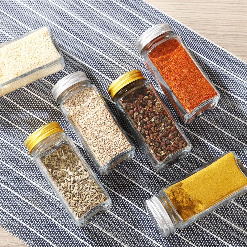 12 Units 120ml 4oz Glass Seasoning Bottle Salt and Pepper Shaker Kitchen Glass Spice Jars Glass Honey Jar