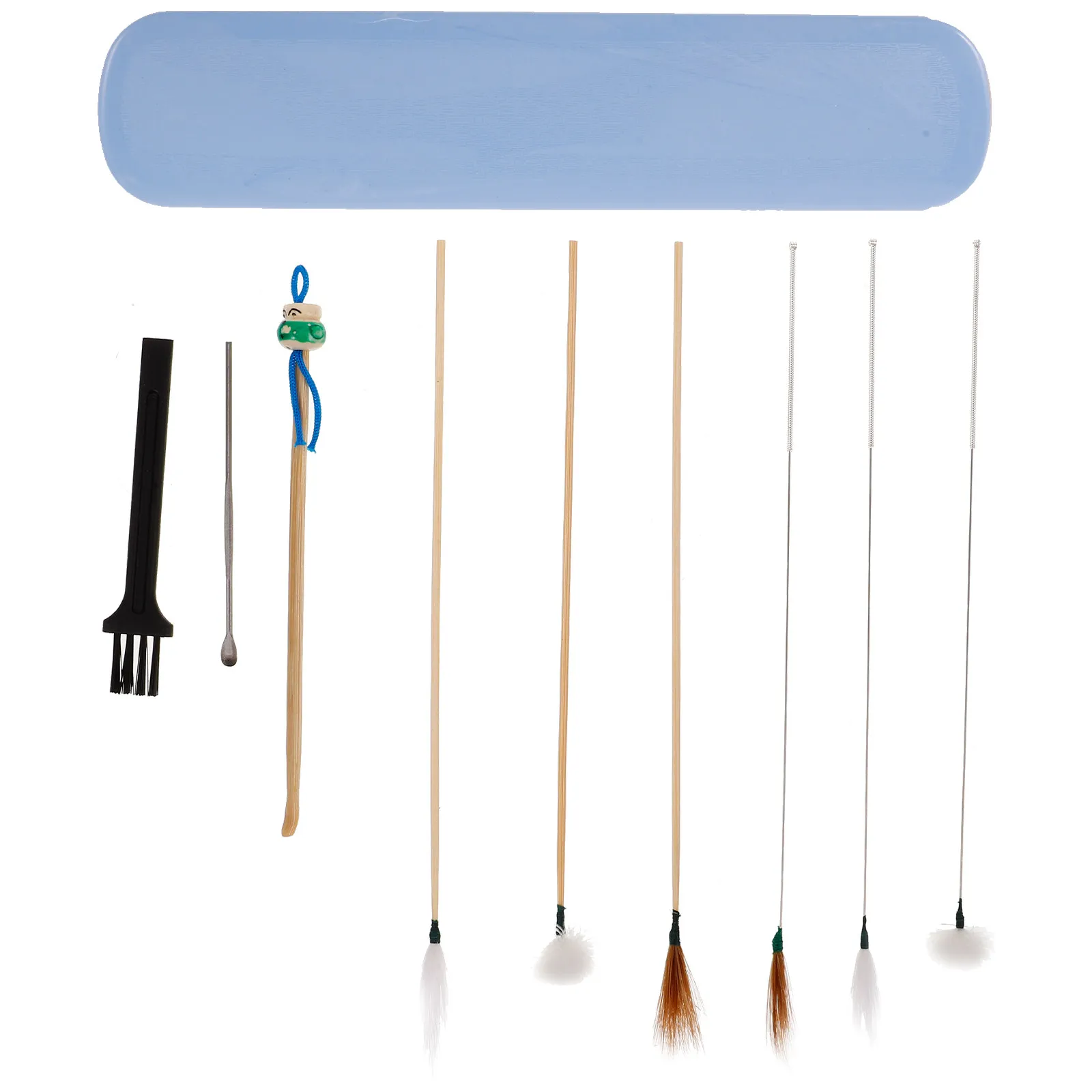 1Set Ear Wax Cleaning Tool Set Wood Metal Goose Hair Multiple Uses Effective Safe Portable Ear Cleaning Kit Ears Cleaner Tool