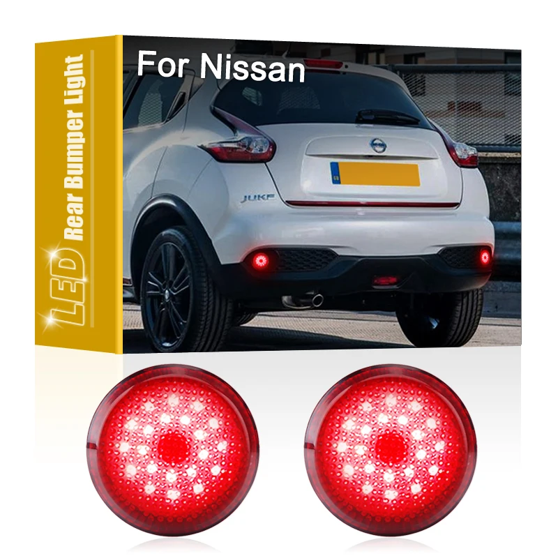 2Pcs LED Taillight Rear Bumper Lamp Assembly Red Running Brake Light For Nissan Qashqai Dualis Juke X-Trail Pathfinder