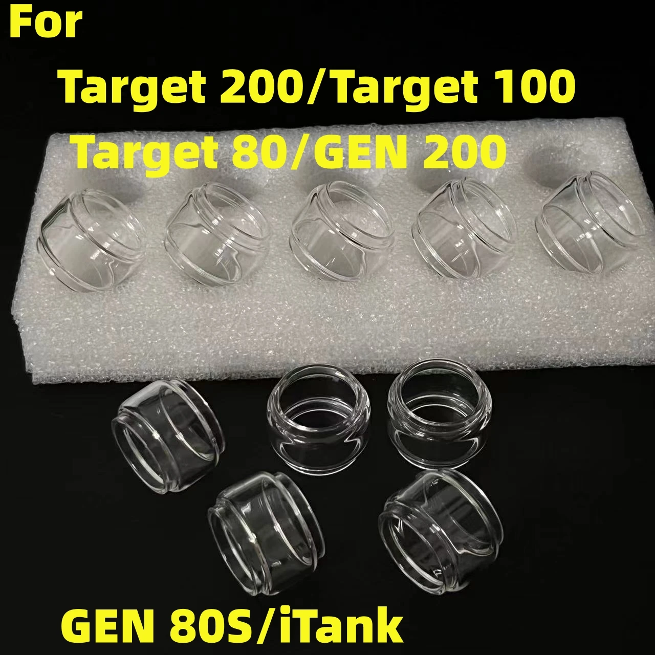 5PCS Bubble Glass For GEN 200 Gen 80S Target 80 Target 100 Target 200 iTank 8ml Fat Glass Container Tank Accessory