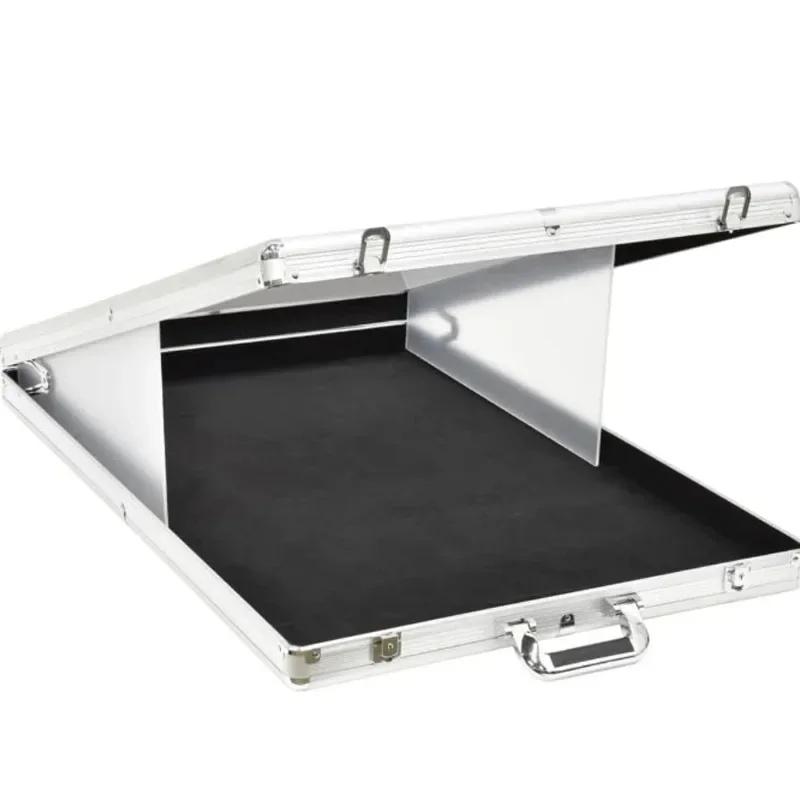 Silver Aluminum Acrylic Transparent Top Display Stand Portable Supplier Trade Display Case for TCG Cards with  Function