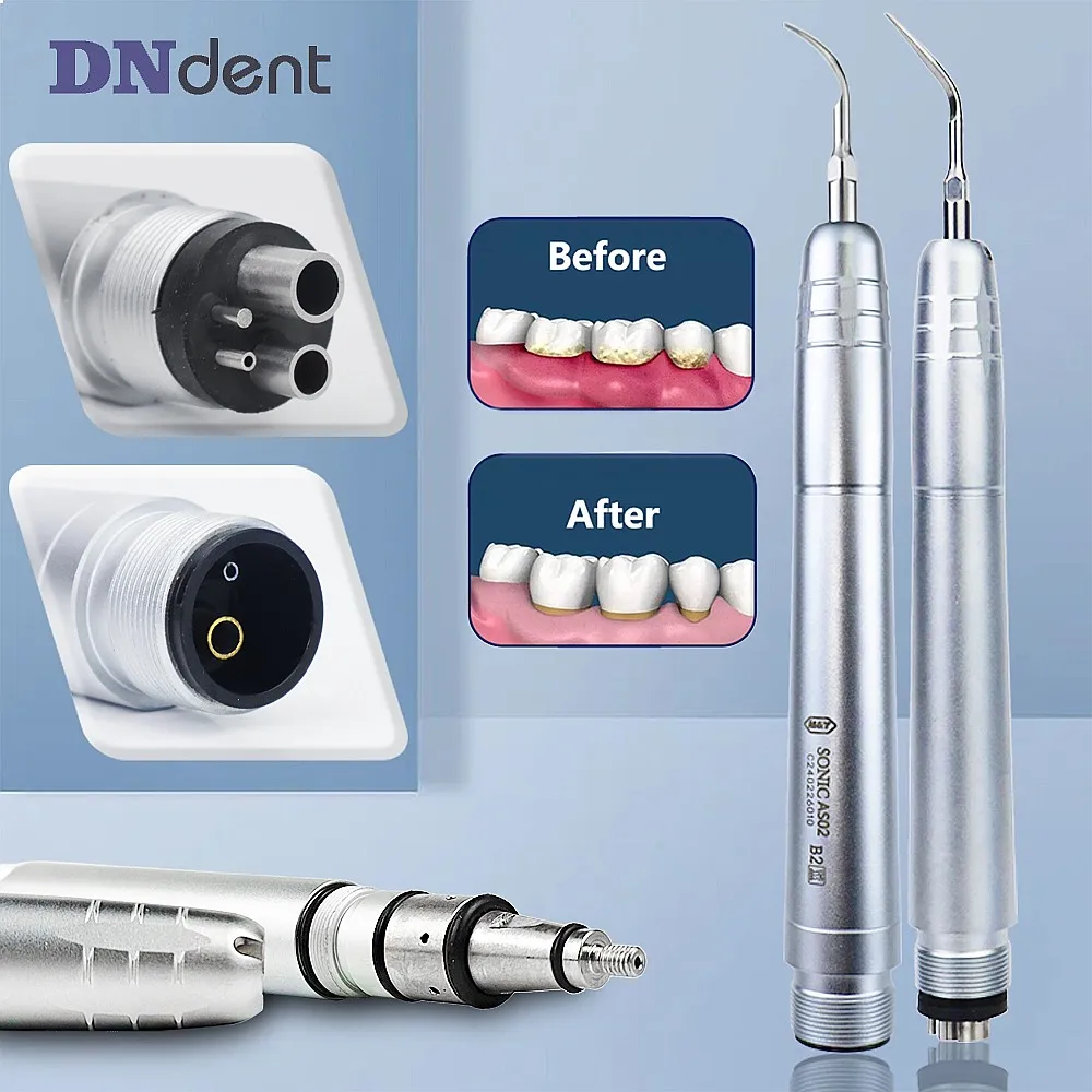 Dentals AS2000 Air Scaler Midwest 2/4 Hole Handpiece with G1 G2 G3 Tips Tooth Cleaner