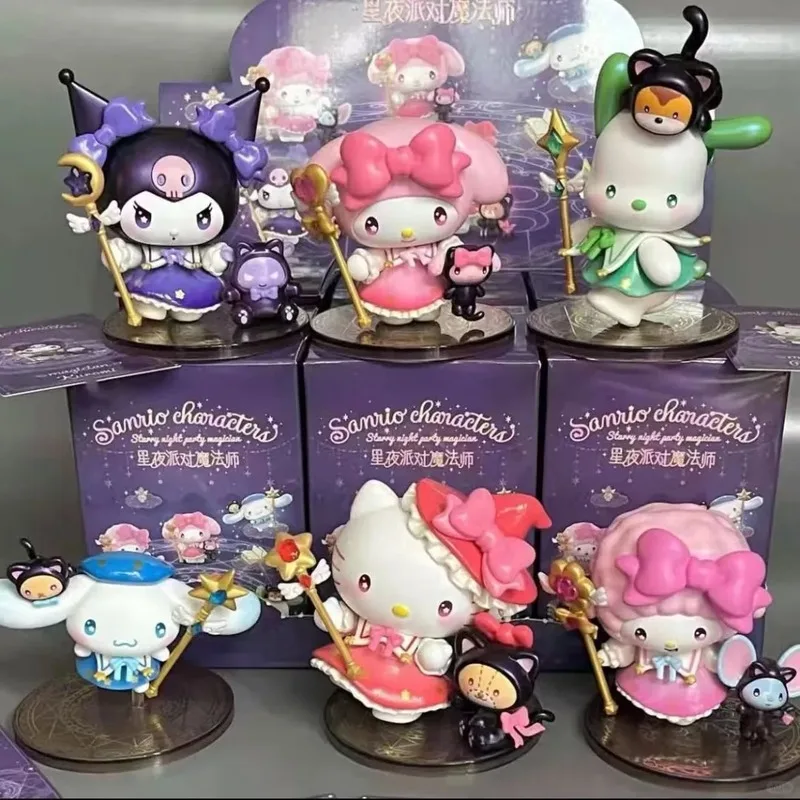 

Genuine Sanrio Starry Night Party Magician Series Blind Box Kuromi Pochacco Mystery Box Cute Doll Birthday Gifts Surprise Toy