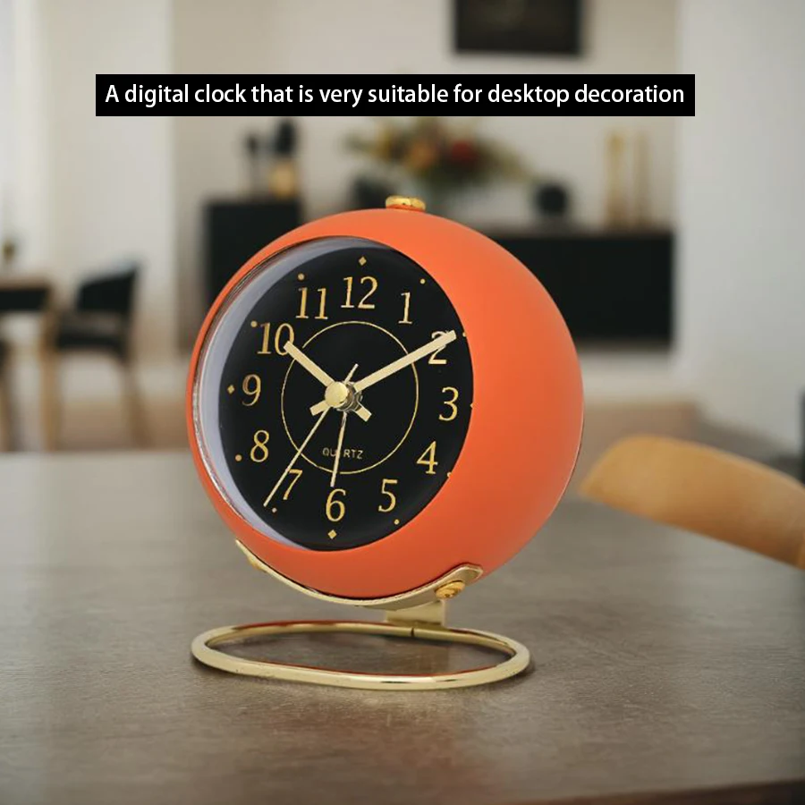 1PC Minimalist Metal Quartz Alarm Clock, Desktop Silent Clock, Macaron Color Scheme More Suitable for Home and Office Decoration