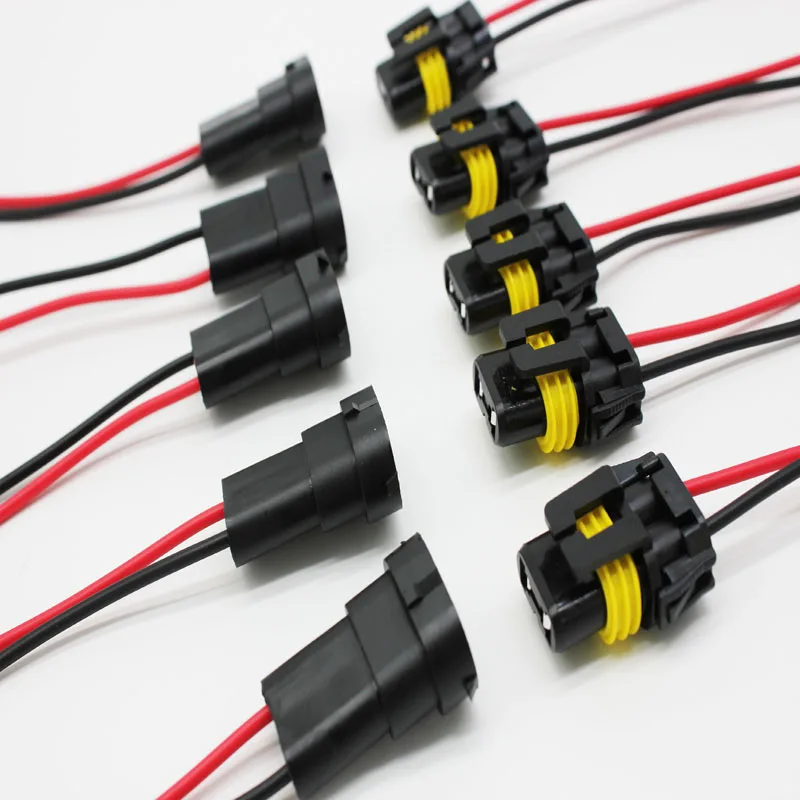 5set 10pcs 9005 9006 hid led  Headlight Bulb Socket Extension Wiring Harness Fog Light Connector