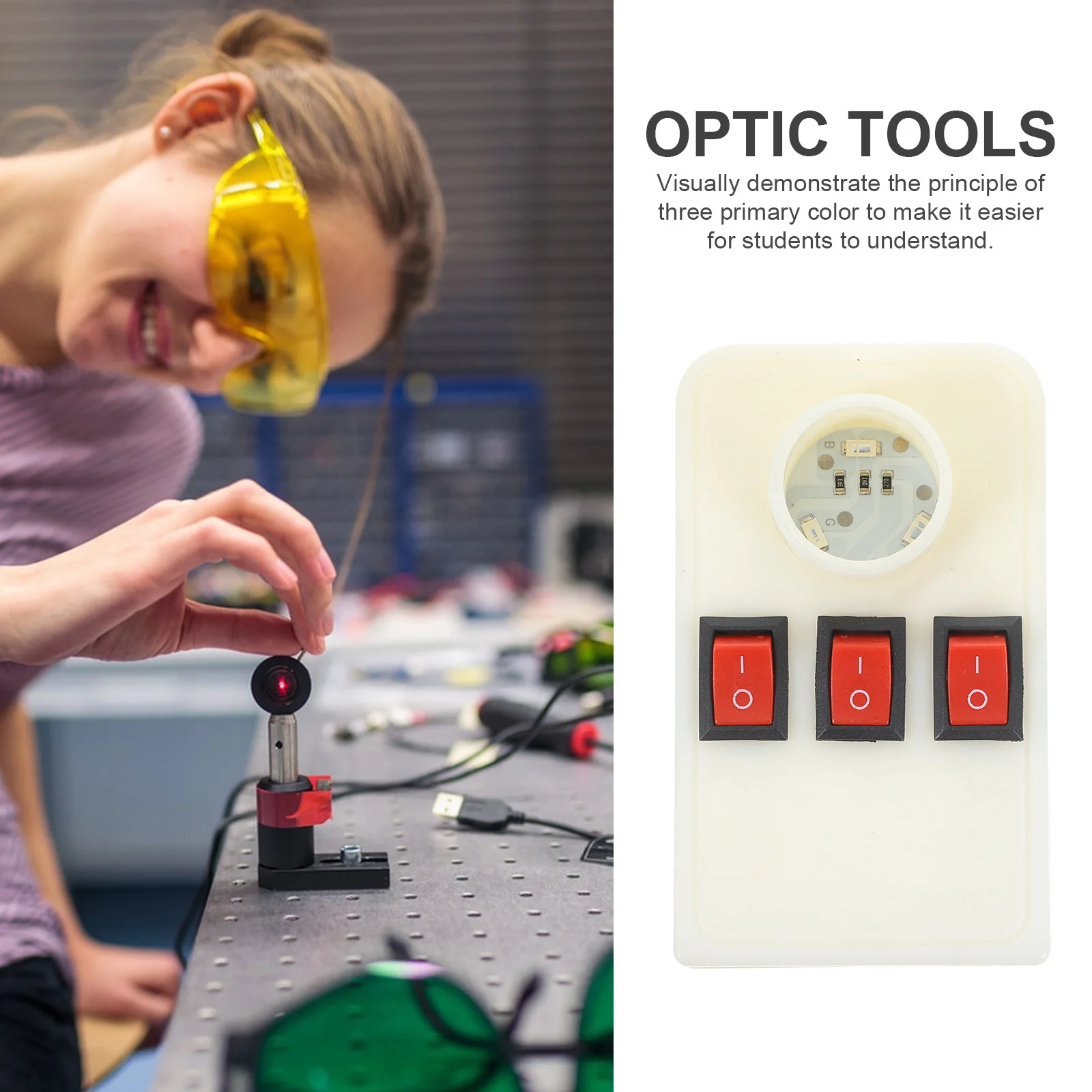 

1Pcs Optics Experimental Equipment Three Primary Colors Apparatus Simple Scientific Apparatus for School Teaching Tool