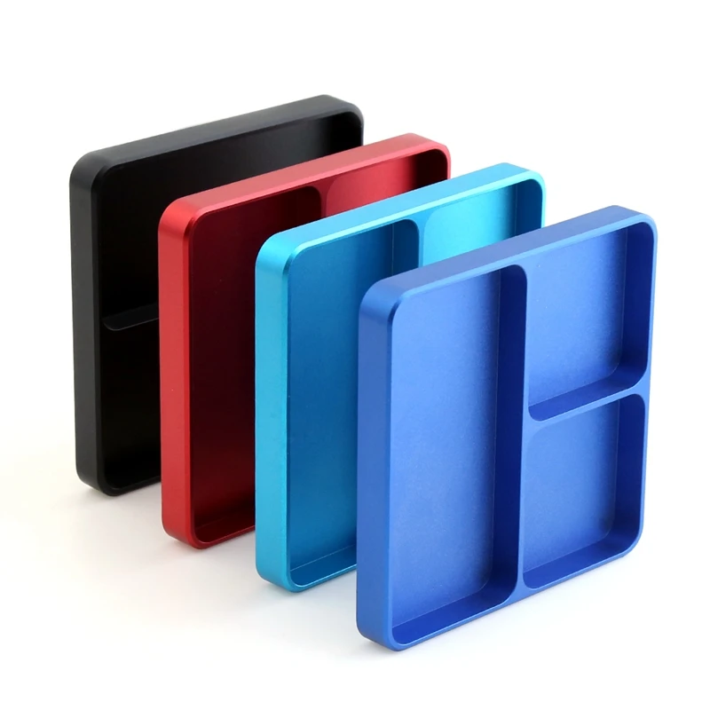 FULL-Metal Screw Tray Small Screw Plate Storage Box Tool Tray For RC Phone Car Repair Tools Mobile Repair Screw Mat