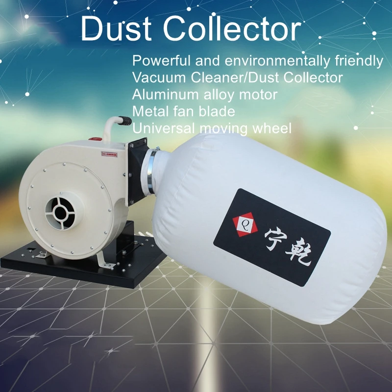 Dry woodworking vacuum dust collector movable single bag horizontal portable carry handle fan dust collector