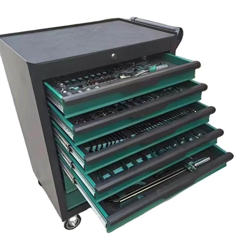 

Hot-selling professional 7-drawer garage cabinet with German tool set tool trolley
