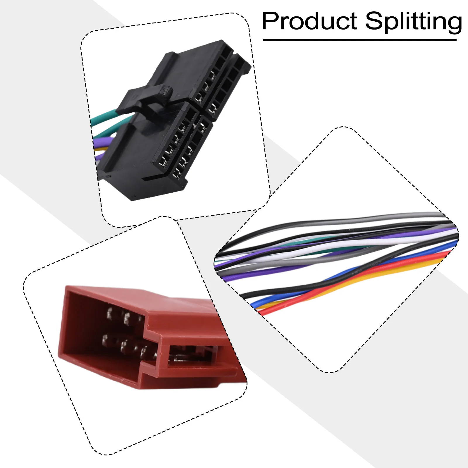 20 Pin Radio Connector Car Radio Wire Harness User-Friendly Design Wear And Tear Resistance For Car Audio Upgrade