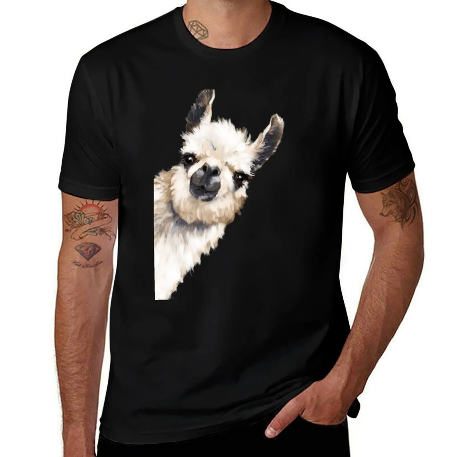 Sneaky Llama T-Shirt Heavy Duty Casual Work Tee T-Shirt