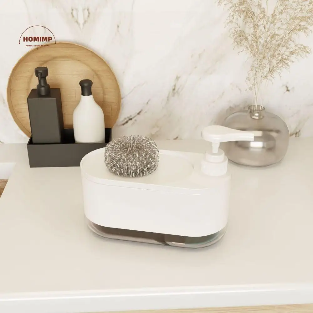 

Versatile 3-In-1 Soap Holder Wet-Dry Separation Manual Toilet Soap Dispenser Press Type Liquid Soap Container Bathroom