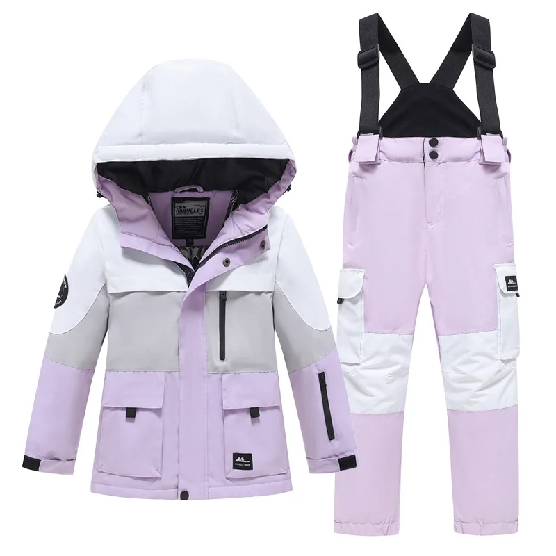 -30℃ Children's ski suit snow cross-country 110-160cm 5 6 7 8 9 10 11 12 13 14 15 years boys girls Off road Warm waterproof