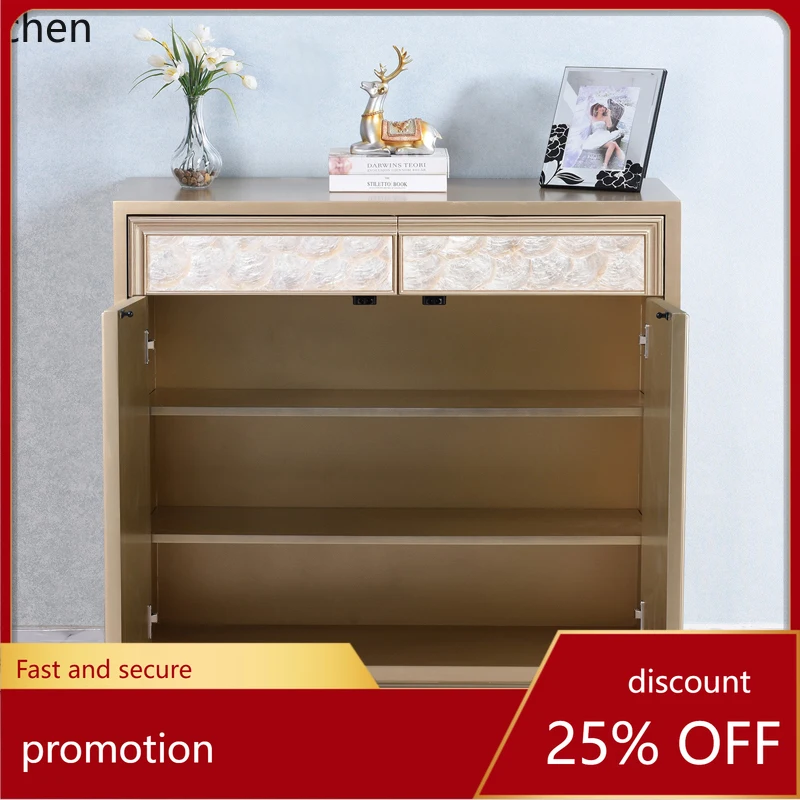 YFY Shoe Cabinet High-End Shell Entryway Cabinet Hallway TV Cabinet Chest of Drawers