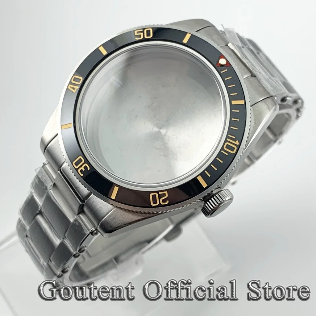 

Goutent 39mm Watch Case Dome Sapphire Glass With Aluminum/Ceramics ​Bezel Fit NH35 NH36 Movement 200 Meters Waterproo