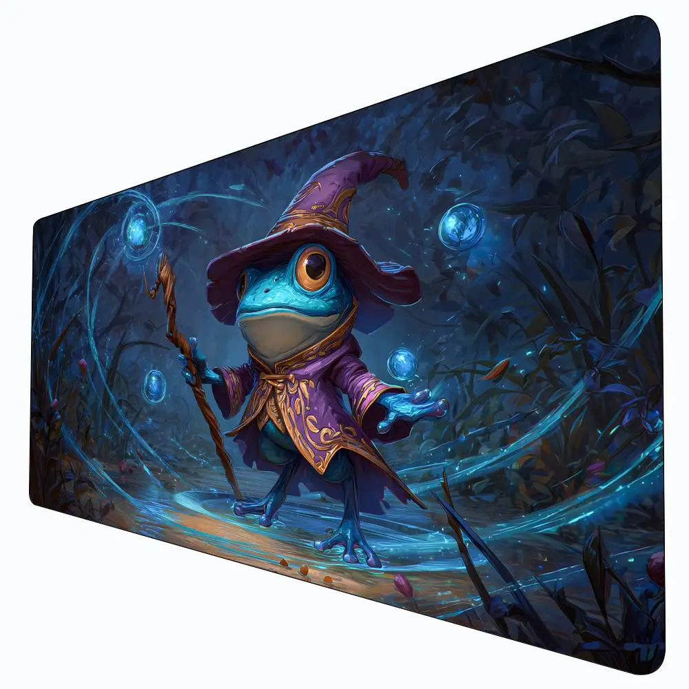 

Water Magic Blue Frog Wizard MTG Playmat Magic Card Battle Mat Non-Slip Durable 35X60CM Commander playmat Board Game Mat for TCG
