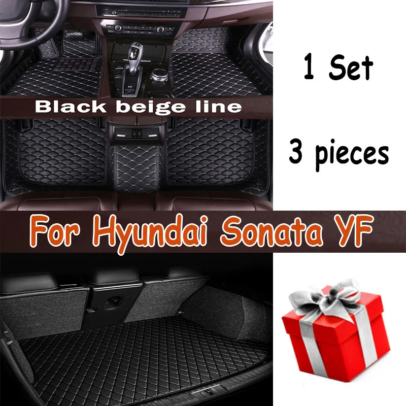

For Hyundai Sonata YF 2014 2013 2012 2011 Car Floor Mats Interior Auto Parts Custom Waterproof Covers Leather Carpet Accessories