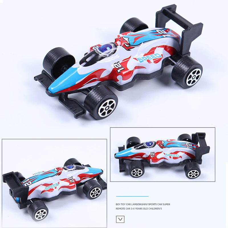 Coche de carreras de simulación de 5 piezas para niños, coche de juguete de simulación de F1, modelo de rompecabezas, regalo de cumpleaños y vacaciones