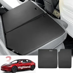 Rear Seat Back Pads for Tesla 2024-2026 Model 3 Highland Leather Second Row Seats Backrest Protector Anti Kick Pad Accessories
