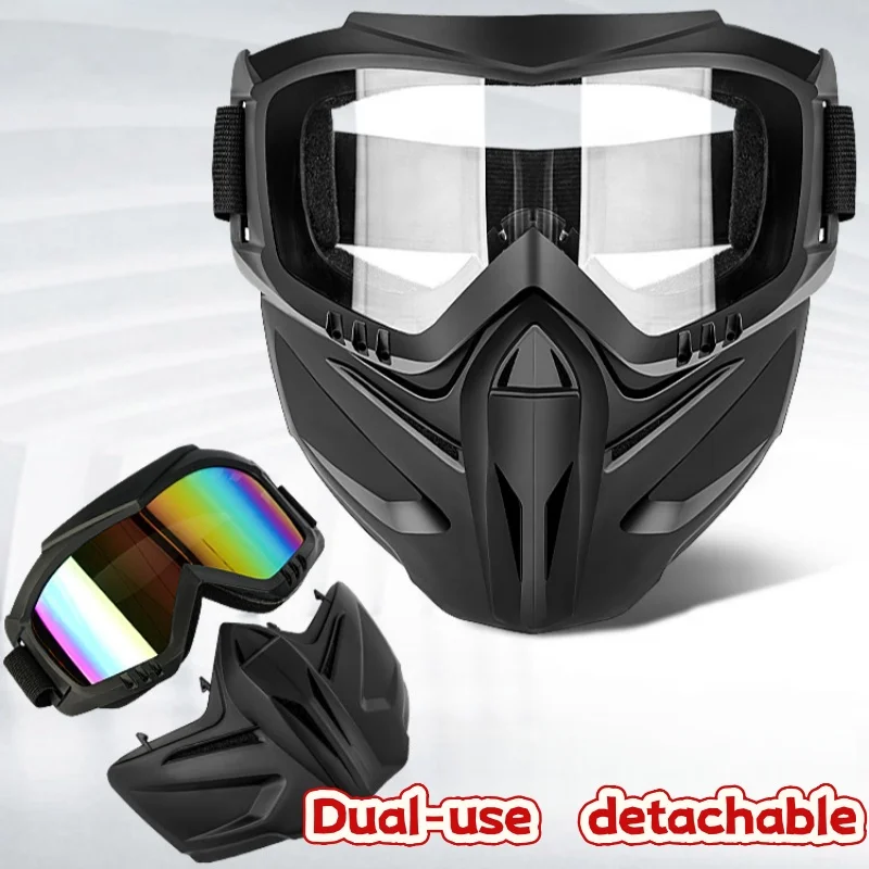 แว่นตาป้องกันลมกันฝุ่นแบบปรับได้ ถอดออกได้ ใช้ได้สองแบบ ป้องกันฝ้า พร้อมฟองน้ำสามมิติ