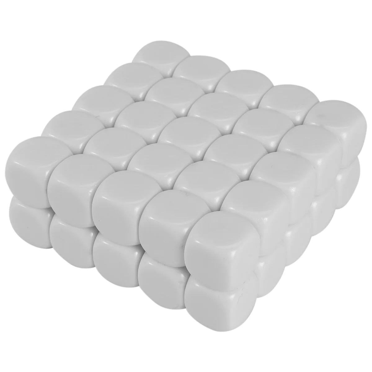 50 Pack 16MM Blank White Dice Set Acrylic Rounded D6 Dice Cubes for Game,Party,Fun,DIY Sticker and Math Teaching