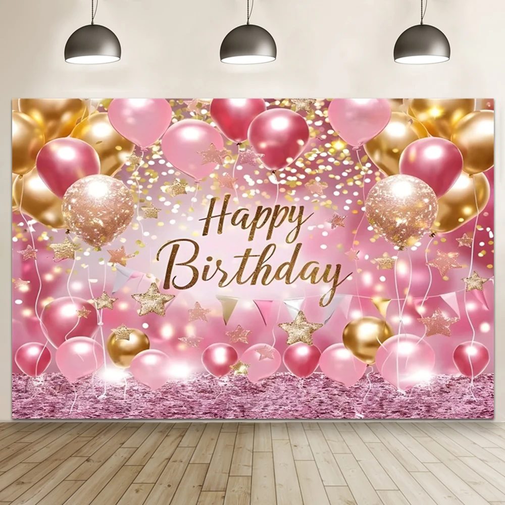 Happy Birthday Banner Backdrop Shiny Diamonds 18th Birthday Decoration Canvas 30th Party Photography Background Custom Poster