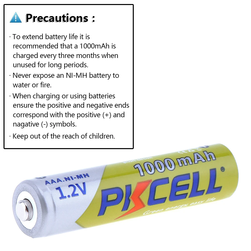16-48 قطعة PKCELL AAA بطارية 1000mAh 3A 1.2 فولت ni-mh AAA بطارية قابلة للشحن Baterias لعبة مصباح يدوي الكاميرا