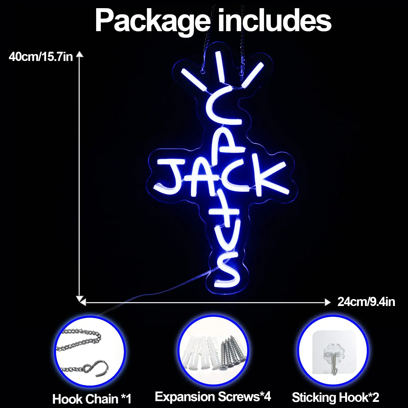 Cantum Jack-Enseigne au néon LED personnalisée, décoration murale d'art, lumières pour la maison, la salle de jeu, le bureau, le bar, la fête de Noël, le cadeau d'anniversaire