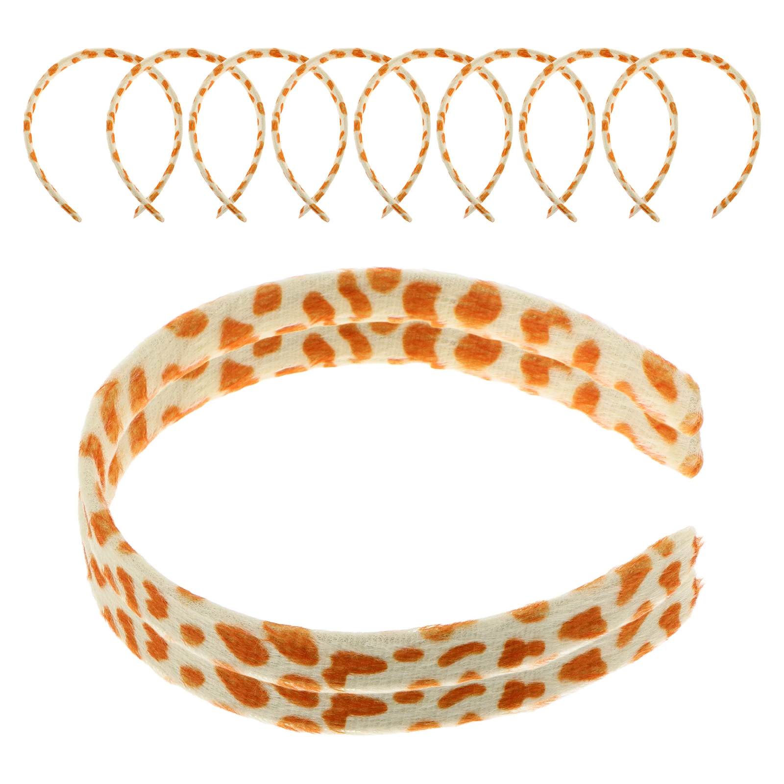 

10Pcs 15Mm Flat Fabric Covered Headband Material DIY Thin Cloth Headband Holiday New Year Boho Cute Pattern Animal Print